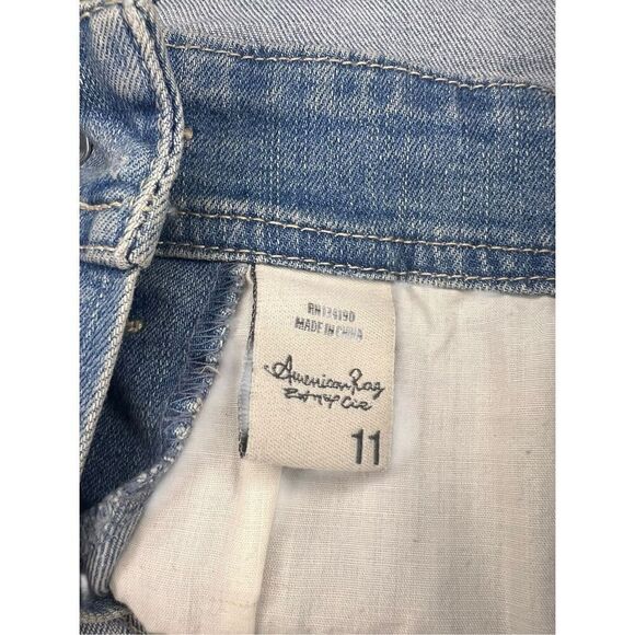 American Rag Juniors 11 Jean Shortalls Overalls Embroidered Floral - Picture 5 of 6